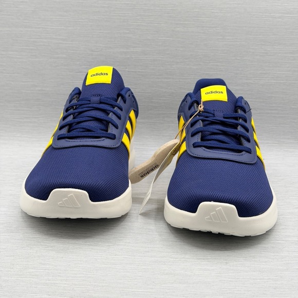 Adidas Men\'s 10.5 Sneakers Blue Yellow Retro Lite Racer 4 Cloudfoam JR8544 main image 5